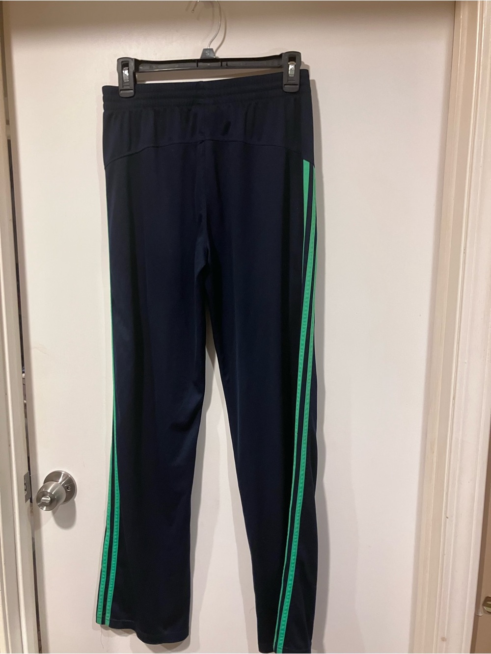 Vintage Y2K Adidas Navy Green 3 Stripe Track Pants - Picture 3 of 6